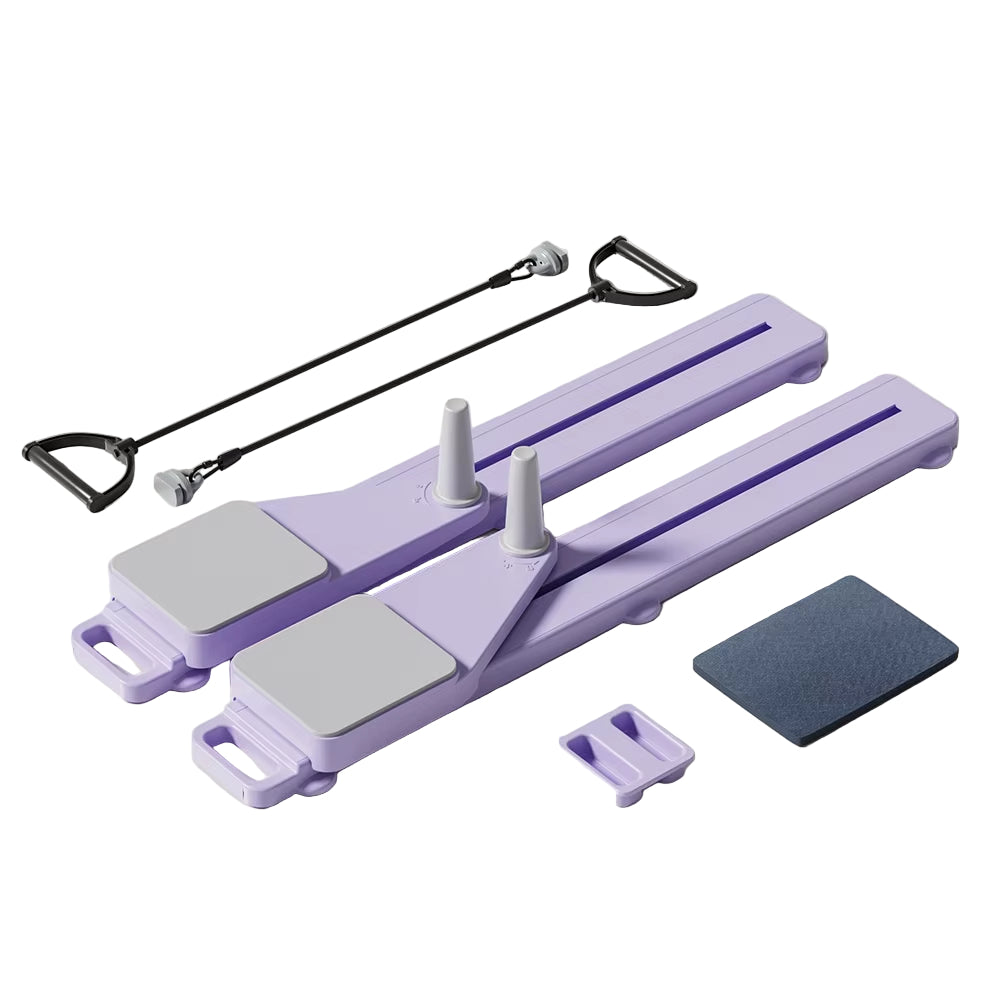 2-in-1 Abs and Ski Board - Portable Core and Leg Trainer, Split Pilates Reformer for Home Gym, Lightweight Full-Body Fitness Equipment